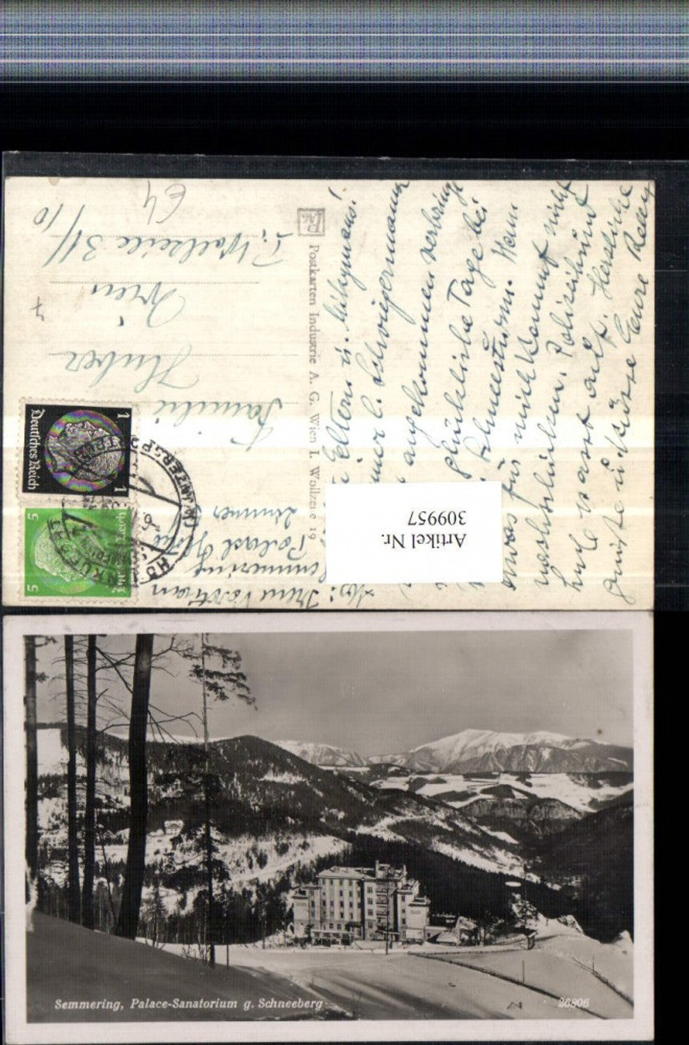 309957,Semmering Palace-Sanatorium geg. Schneeberg Bergkulisse Winterbild