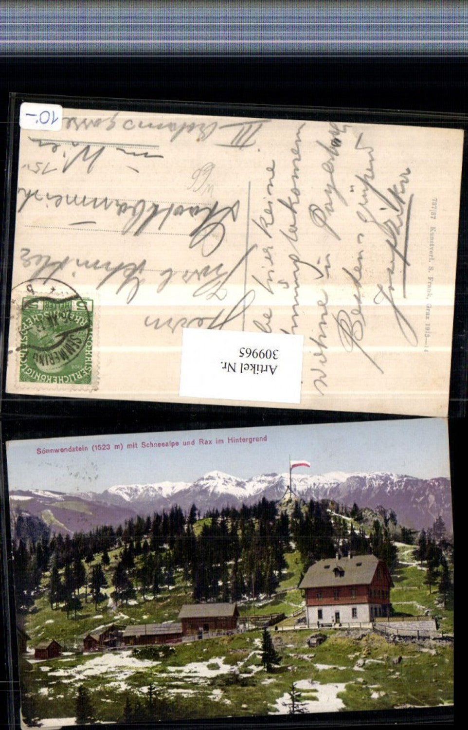309965,Sonnwendstein b. Semmering Berghütte m. Schneealpe u. Rax Bergkulisse