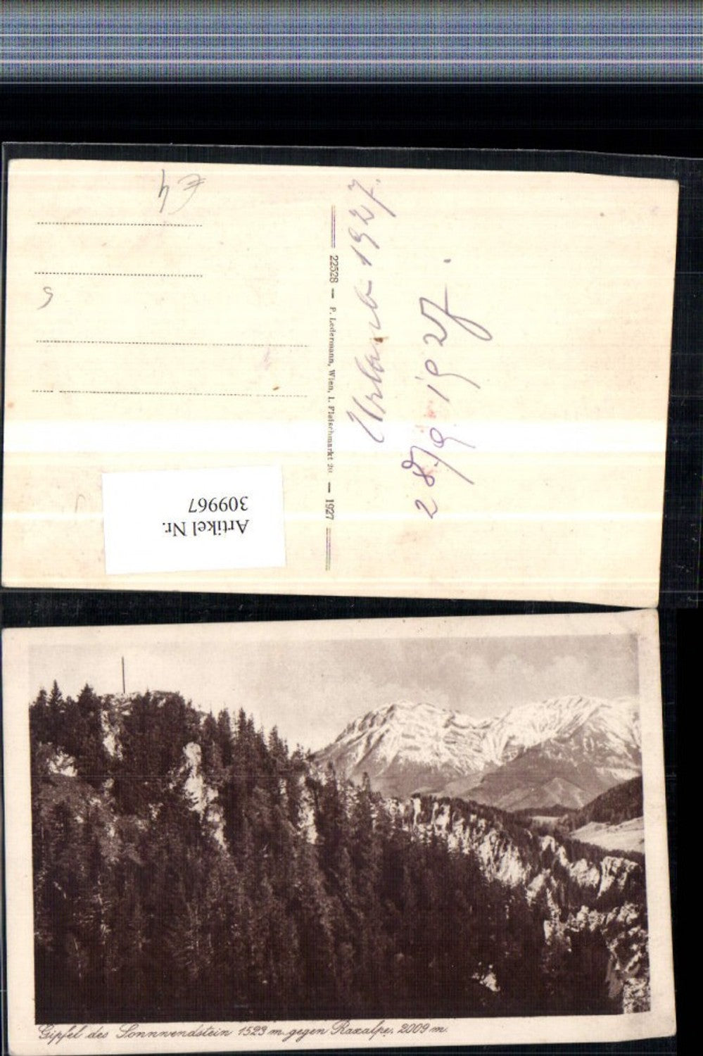 309967,Gipfel des Sonnwendstein b. Semmering geg. Rax Bergkulisse