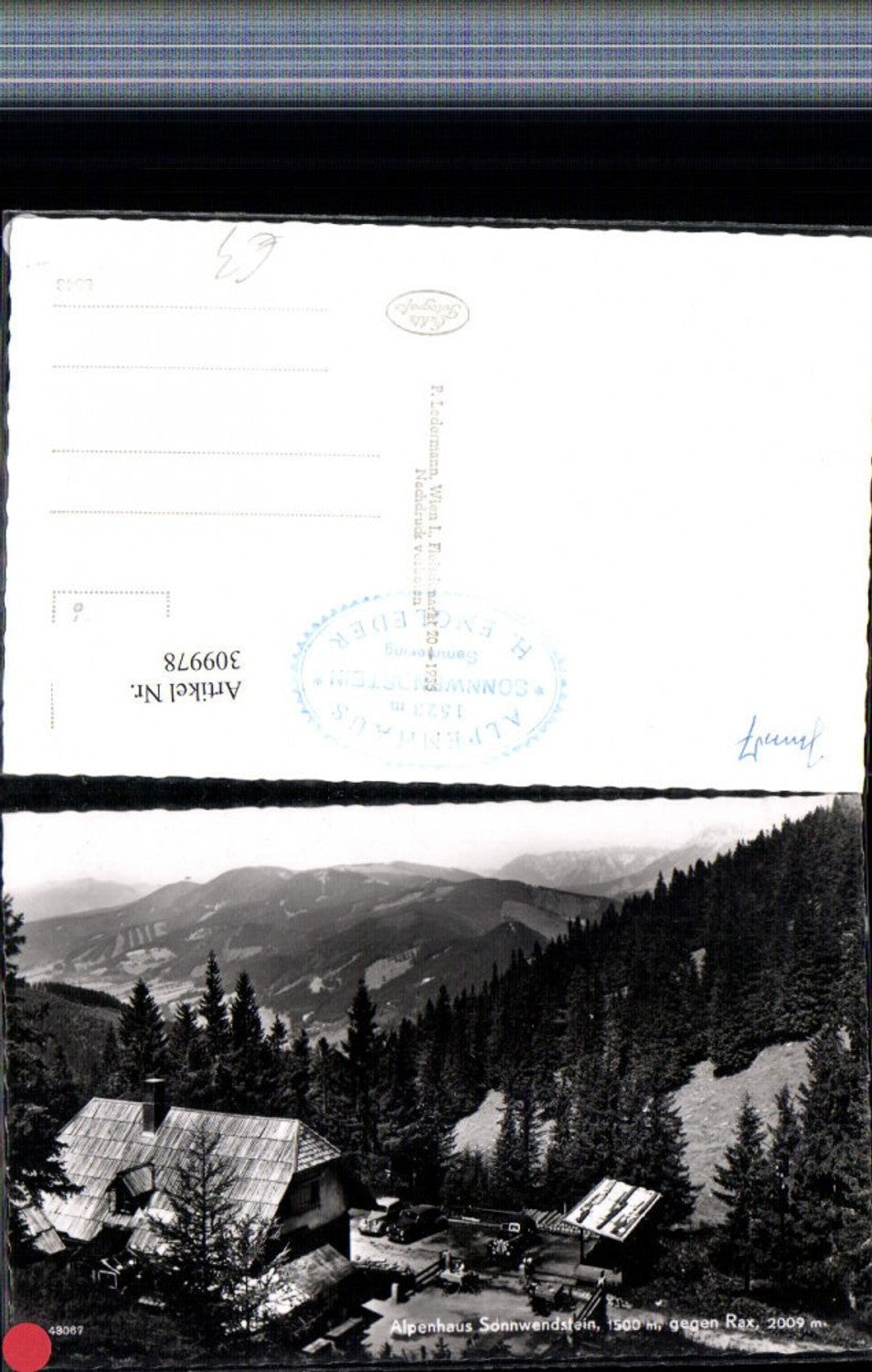 309978,Alpenhaus Sonnwendstein b. Semmering geg. Rax Bergkulisse