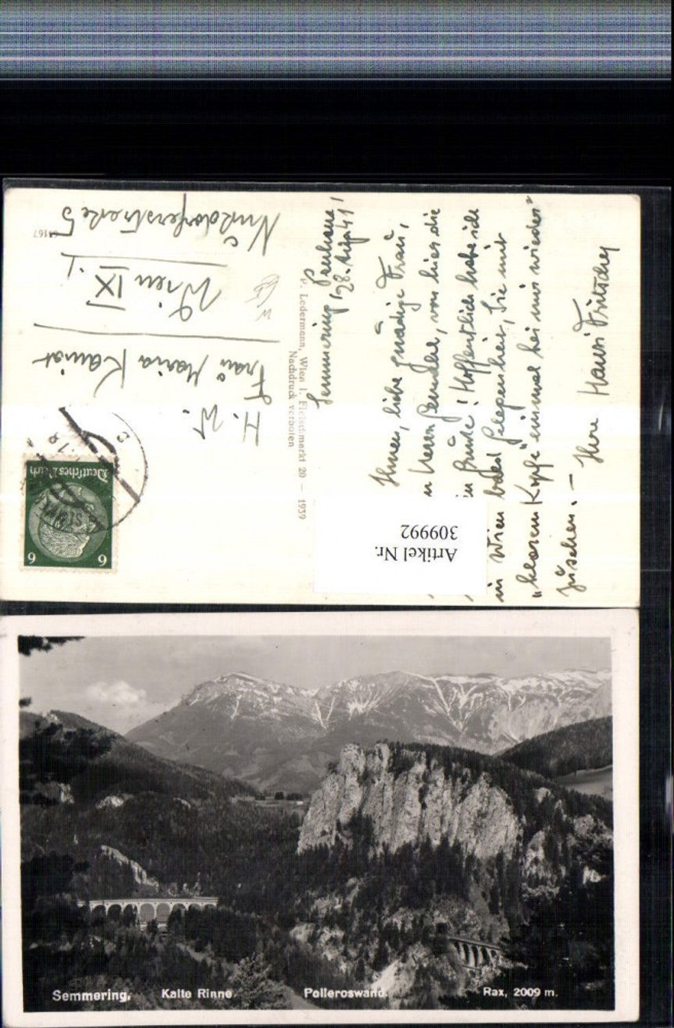 309992,Semmering Kalte Rinne Viadukt u. Polleroswand geg. Rax Bergkulisse