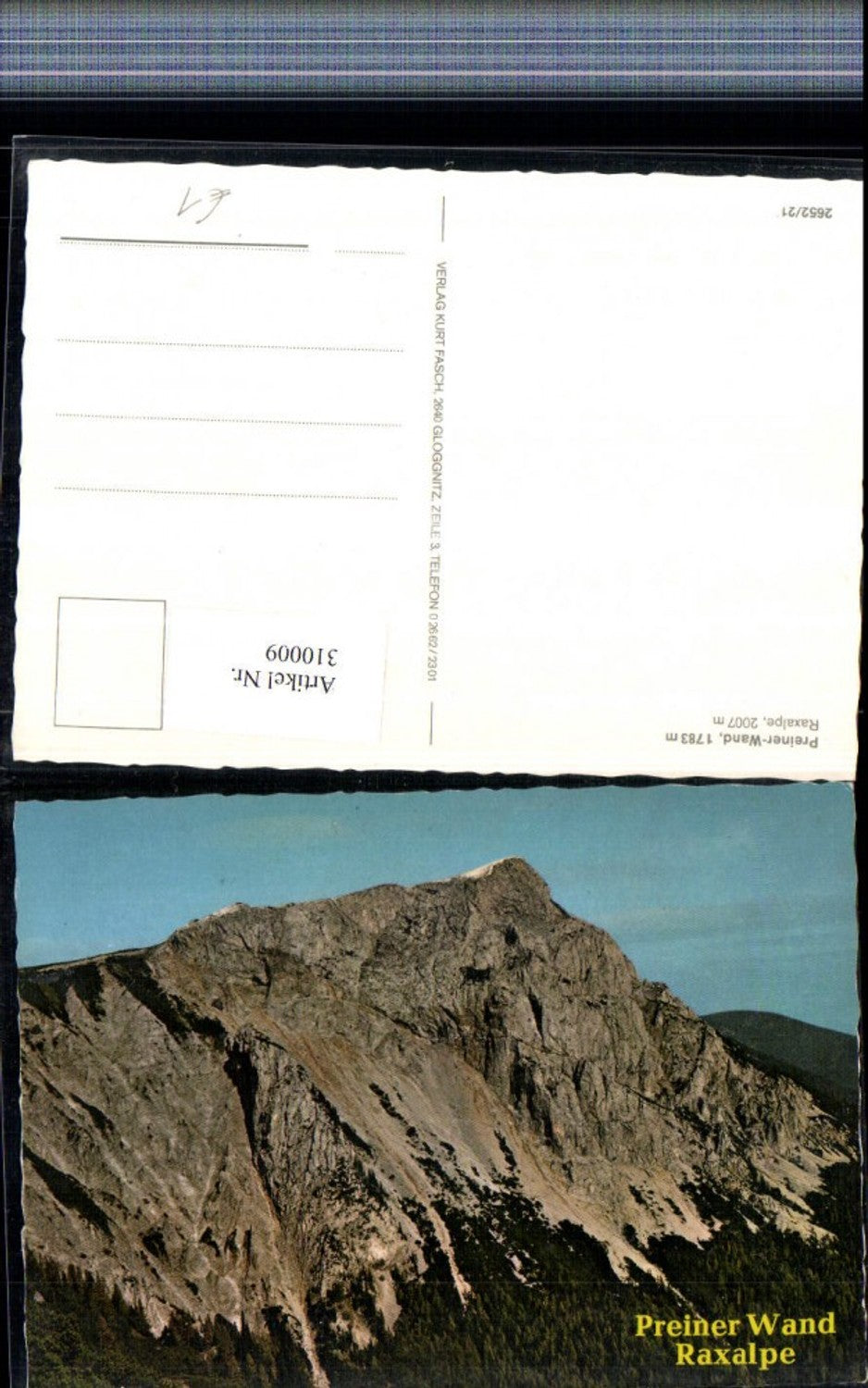 310009,Raxalpe Preinerwand b. Prein an d. Rax Bergkulisse
