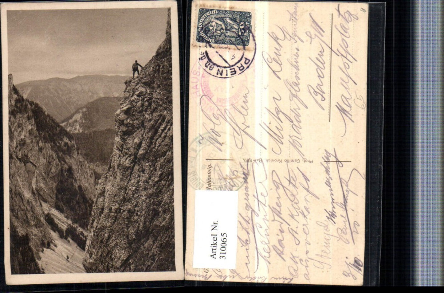 310065,Rax Großes Höllental am Gustav Jahnsteig b. Reichenau Bergkulisse