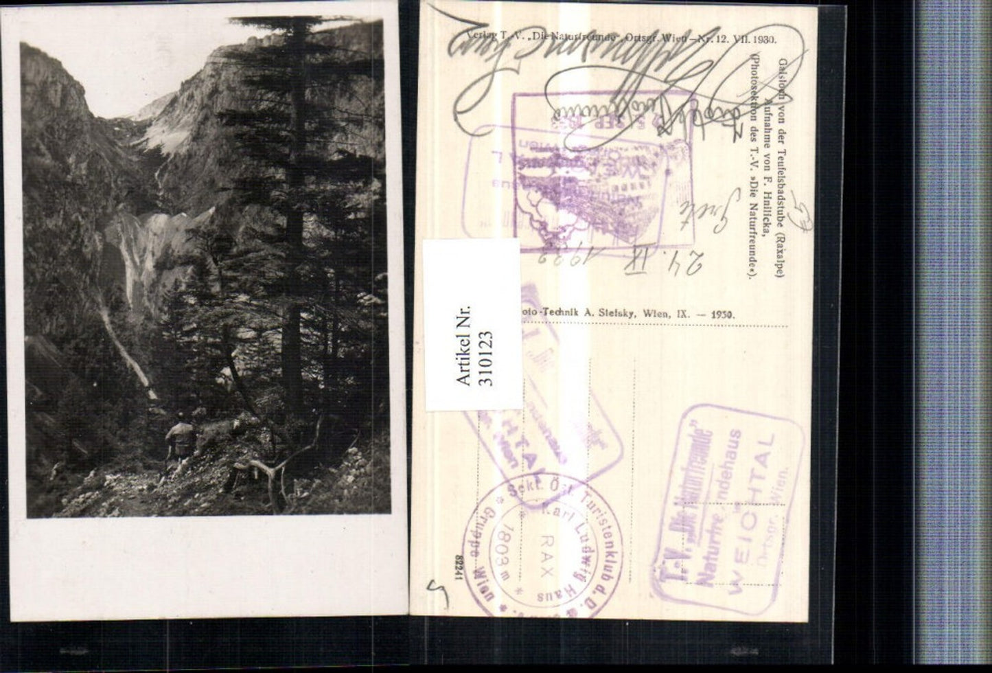 310123,Raxalpe Gaisloch von d. Teufelsbadstube b. Reichenau Bergkulisse