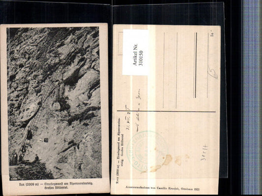 310150,Rax Großes Höllental Einstiegswand am Alpenvereinssteig b. Reichenau Leiter