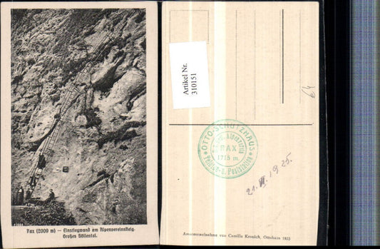 310151,Rax Großes Höllental Einstiegswand am Alpenvereinssteig b. Reichenau Leiter