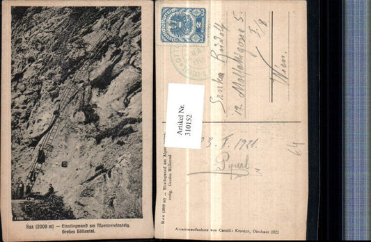 310152,Rax Großes Höllental Einstiegswand am Alpenvereinssteig b. Reichenau Leiter