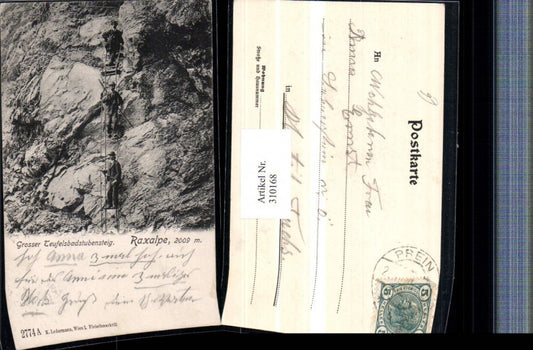 310168,Raxalpe Großer Teufelsbadstubensteig b. Reichenau Leiter Bergsteiger