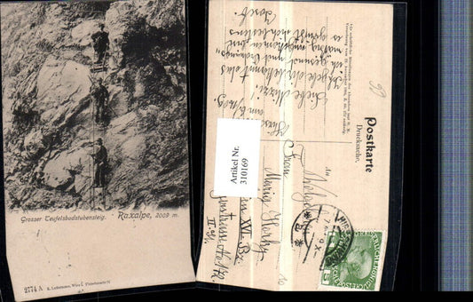 310169,Raxalpe Großer Teufelsbadstubensteig b. Reichenau Leiter Bergsteiger