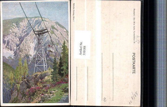 310188,Künstler AK Karl Ludwig Prinz Raxbahn Seilbahn b. Reichenau Bergkulisse
