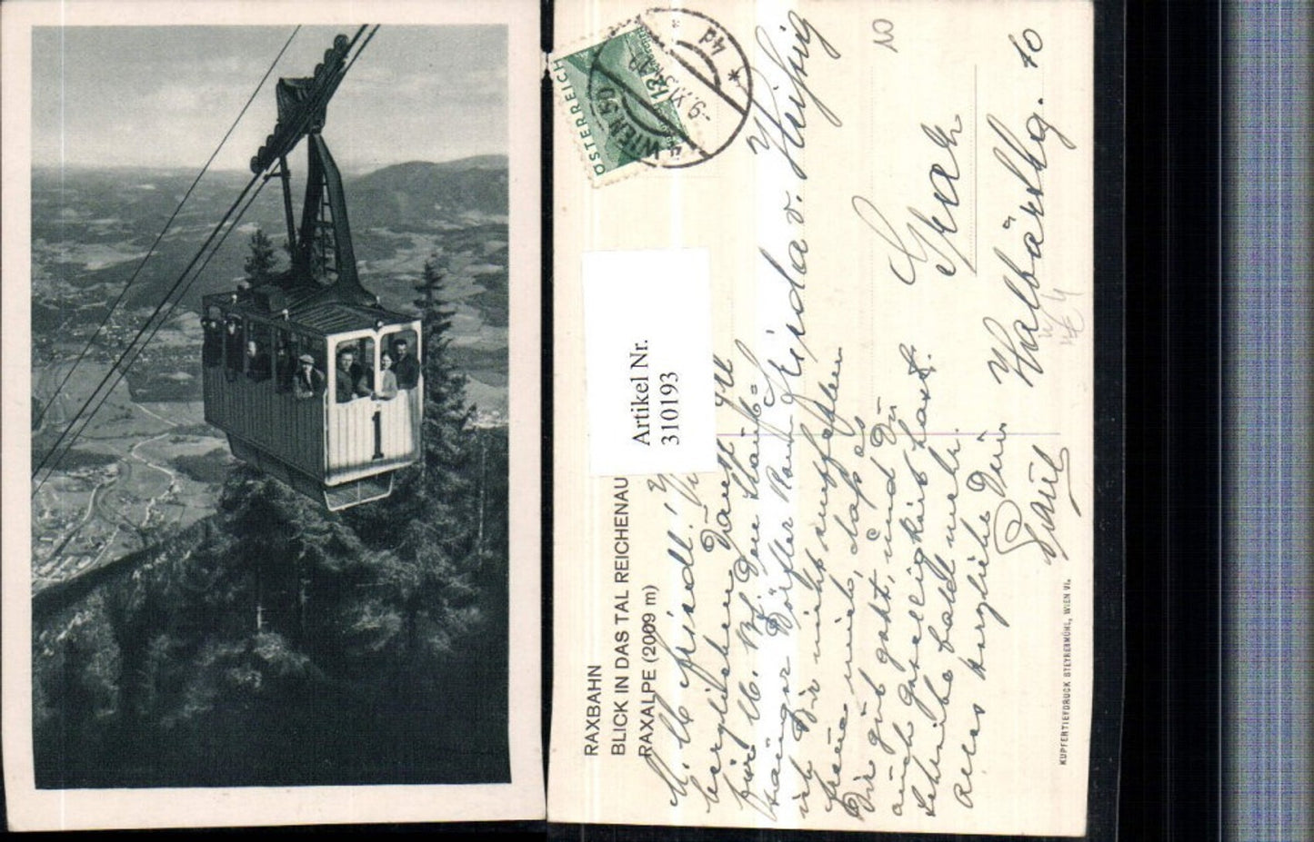310193,Raxbahn Seilbahn Blick geg. Reichenau
