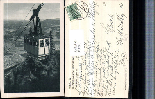 310193,Raxbahn Seilbahn Blick geg. Reichenau