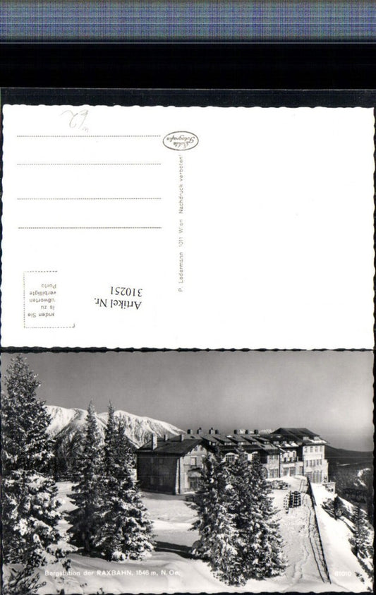 310251,Bergstation der Raxbahn b. Reichenau Bergkulisse Winterbild
