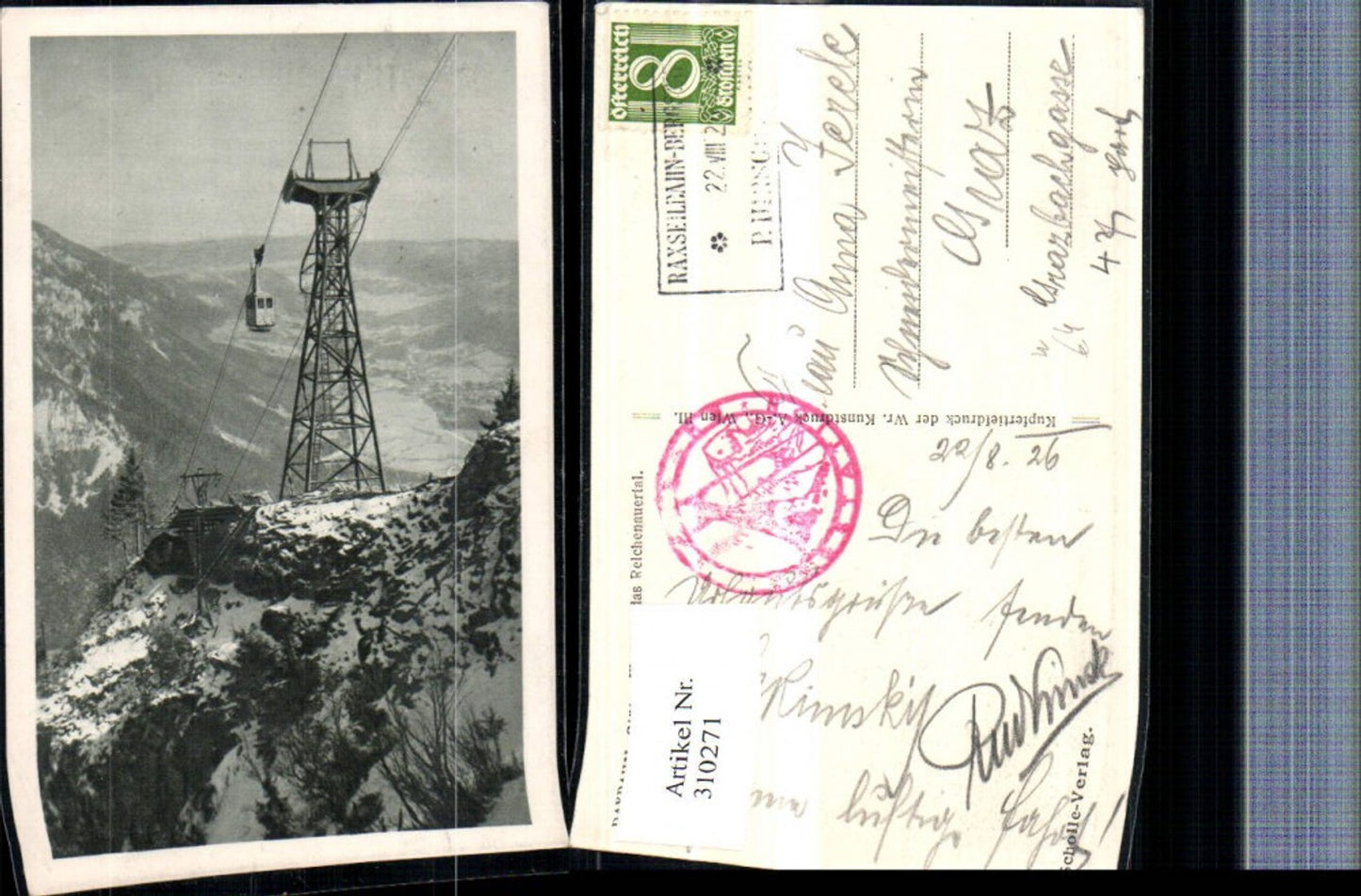 310271,Raxbahn Seilbahn Stütze 3 geg. Reichenau Winterbild