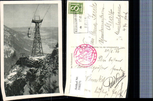 310271,Raxbahn Seilbahn Stütze 3 geg. Reichenau Winterbild