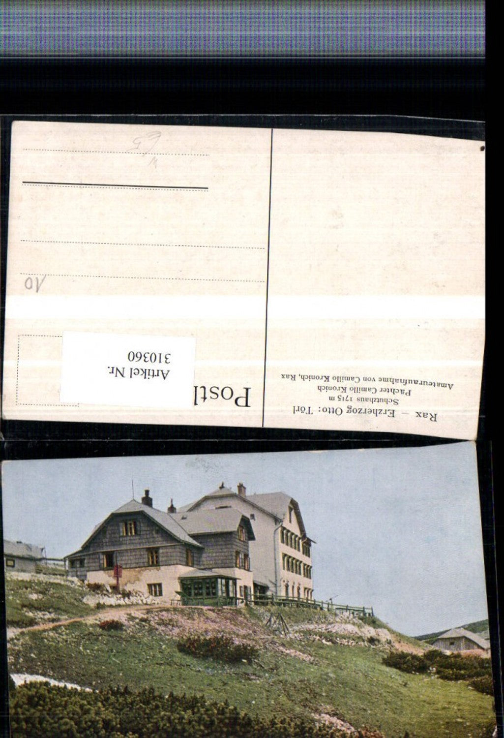 310360,Rax Erzherzog Otto Schutzhaus Berghütte b. Reichenau