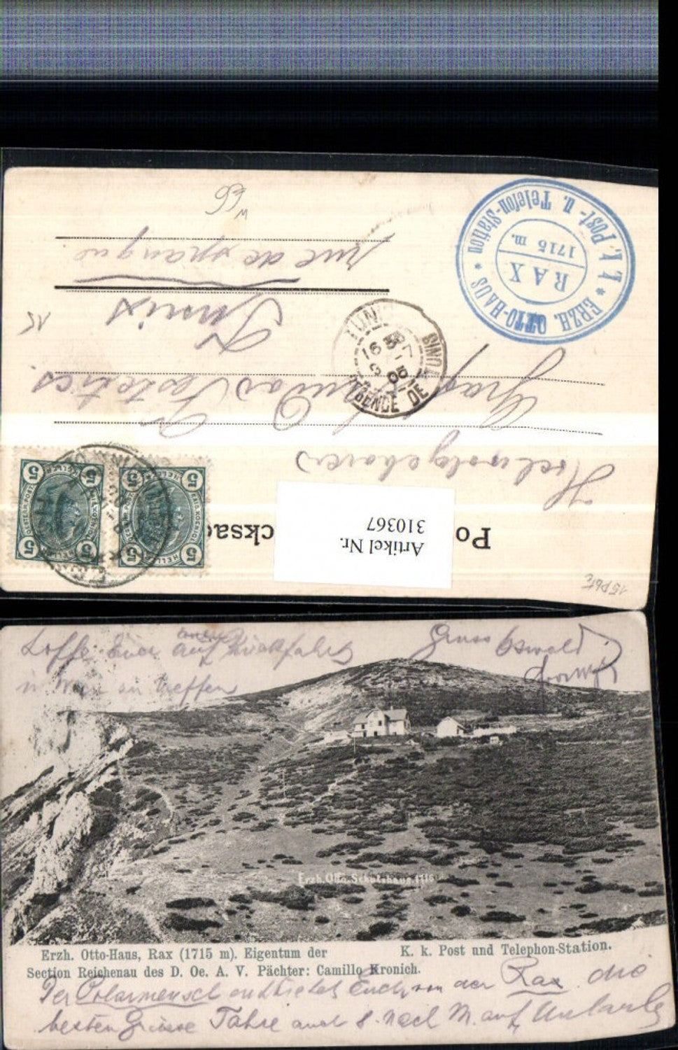 310367,Rax Erzherzog Ottohaus Berghütte b. Reichenau