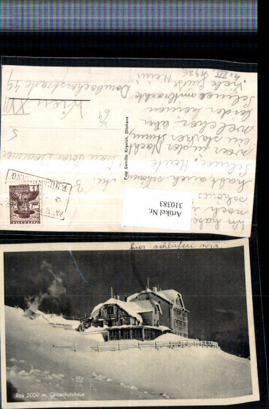 310383,Rax Ottoschutzhaus Berghütte b. Reichenau Winterbild