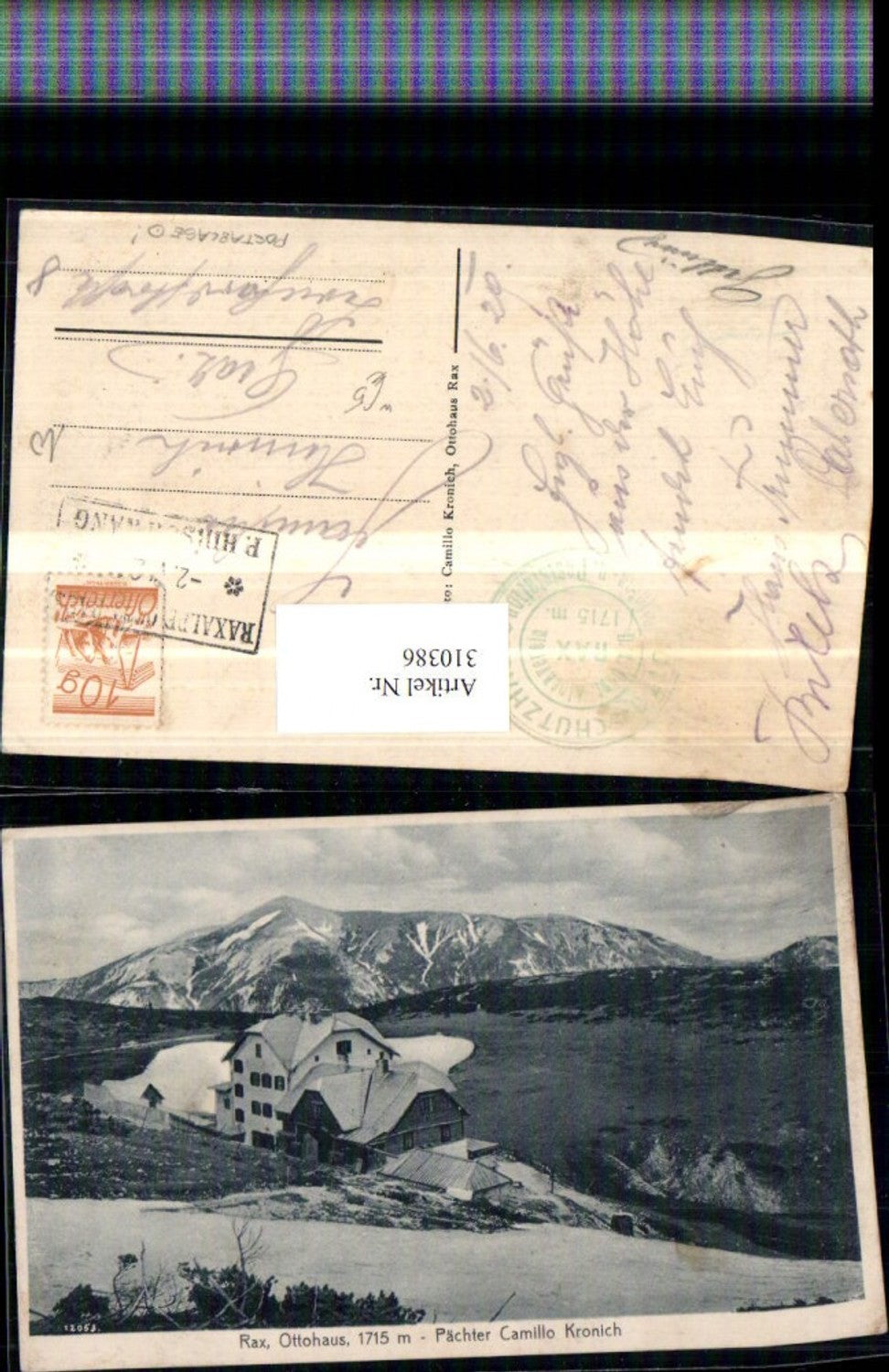 310386,Rax Ottohaus Berghütte b. Reichenau Bergkulisse