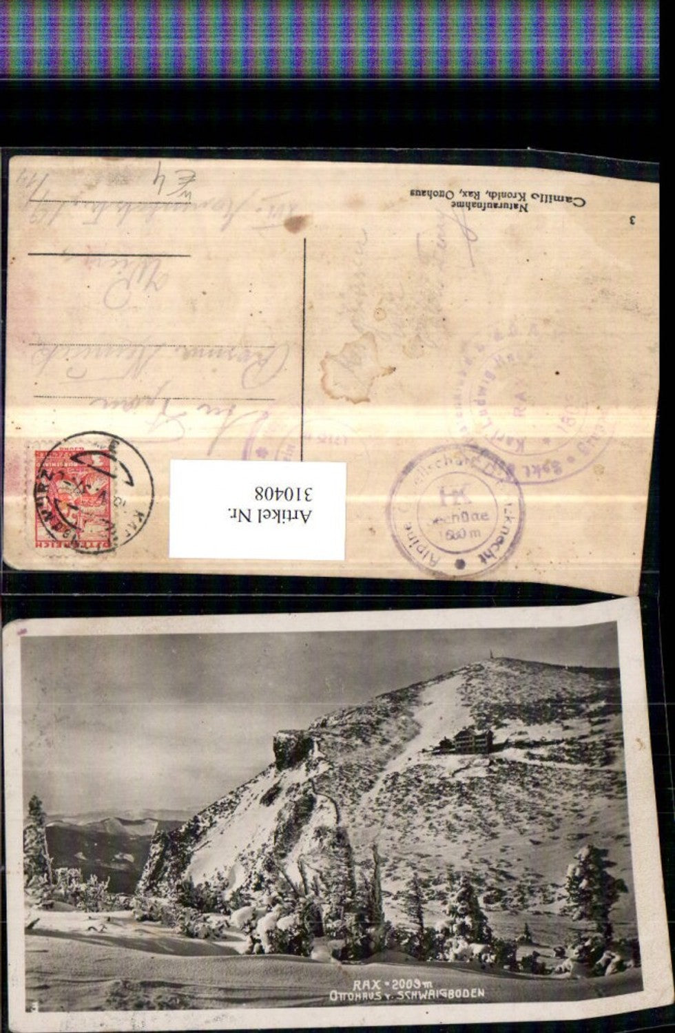 310408,Rax Ottohaus Berghütte vom Schwaigboden b. Reichenau Winterbild