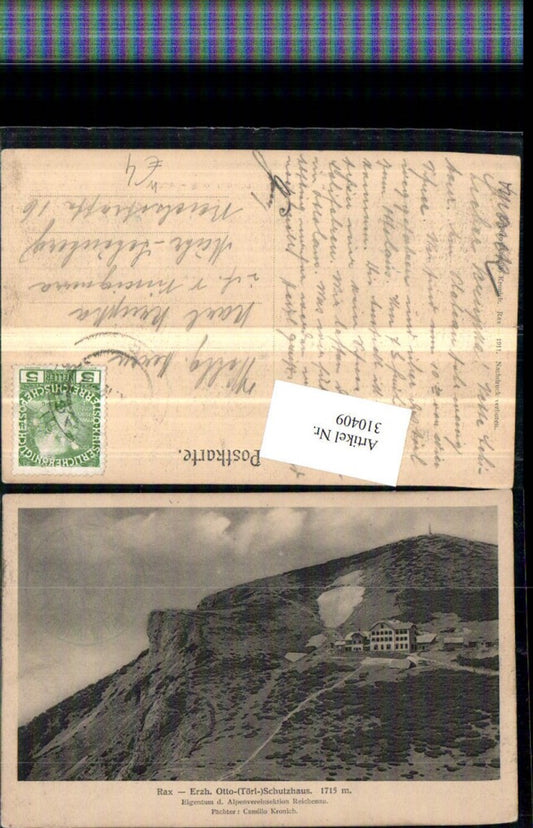 310409,Rax Erzherzog Otto-Schutzhaus Berghütte b. Reichenau