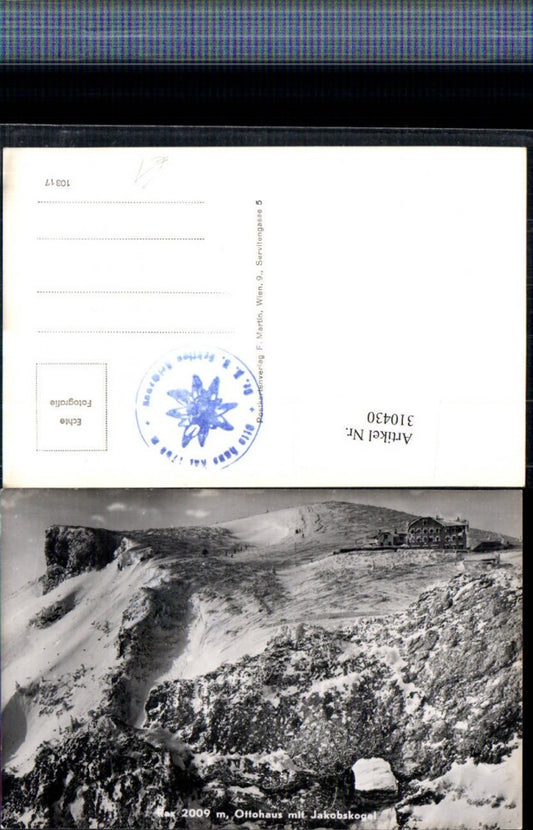 310430,Rax Ottohaus Berghütte m. Jakobskogel b. Reichenau Winterbild