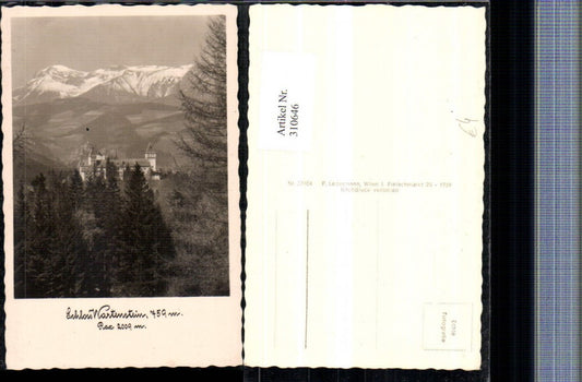 310646,Schloss Burg Wartenstein b. Gloggnitz geg. Rax Bergkulisse