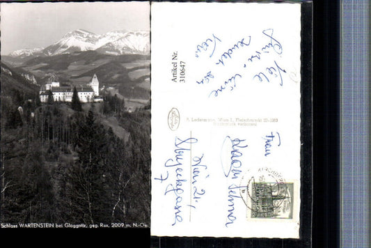 310647,Schloss Burg Wartenstein b. Gloggnitz geg. Rax Bergkulisse