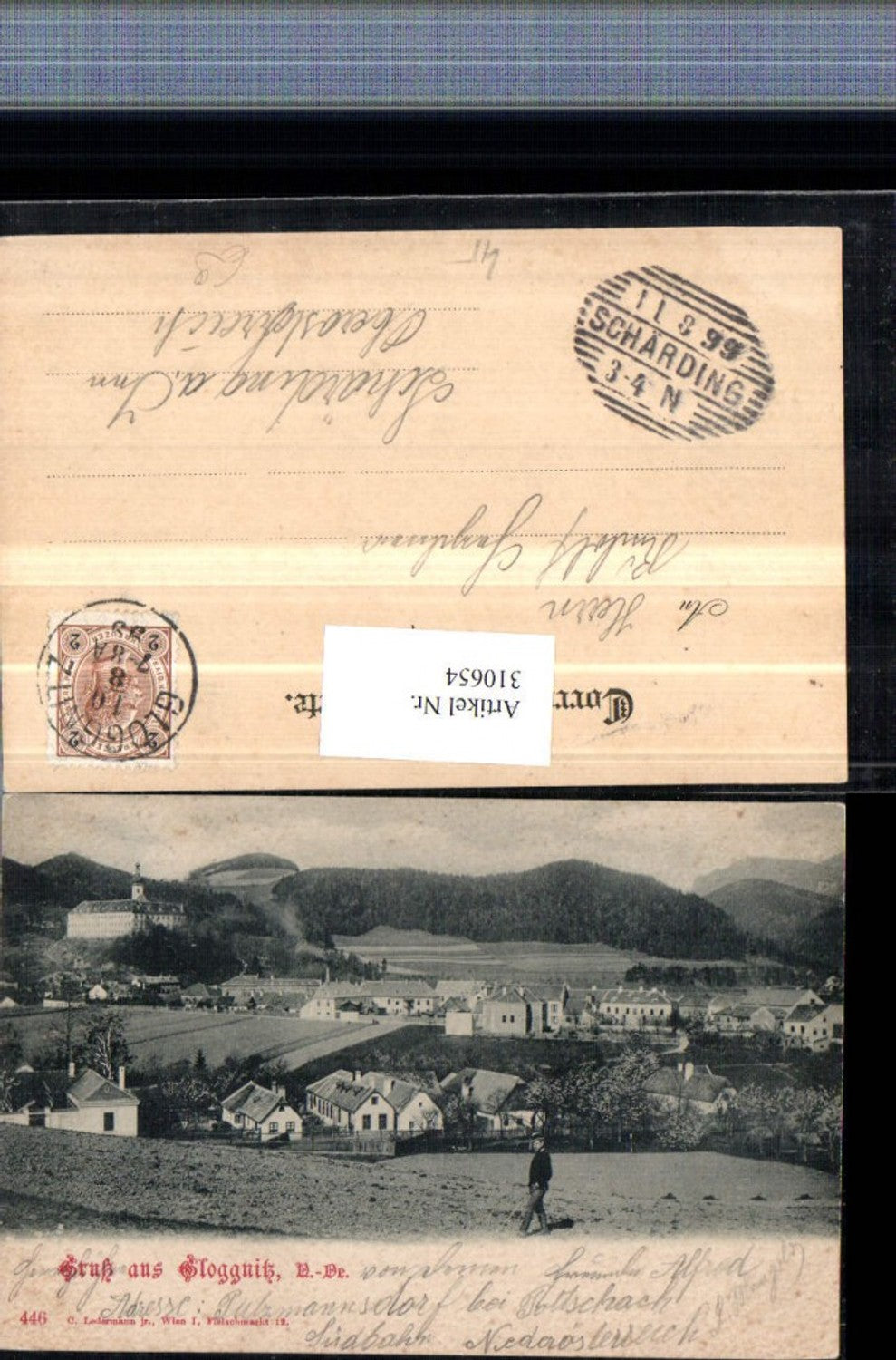 310654,Gruß aus Gloggnitz Teilansicht m. Schloss