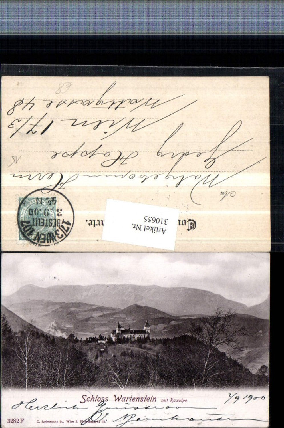 310655,Schloss Burg Wartenstein b. Gloggnitz m. Raxalpe Bergkulisse