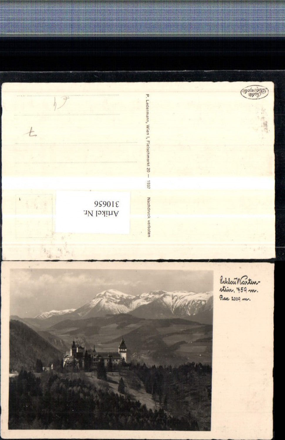 310656,Schloss Burg Wartenstein b. Gloggnitz m. Rax Bergkulisse