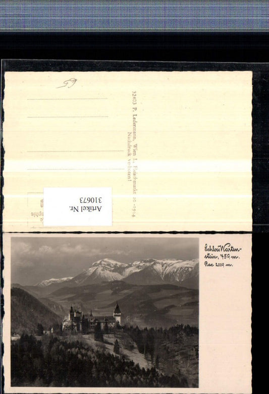 310673,Schloss Burg Wartenstein b. Gloggnitz geg. Rax Bergkulisse