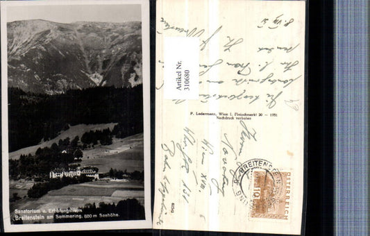 310680,Breitenstein am Semmering Sanatorium u. Erholungsheim Bergkulisse