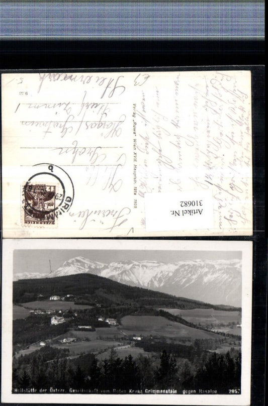 310682,Grimmenstein Heilstätte geg. Raxalpe Bergkulisse