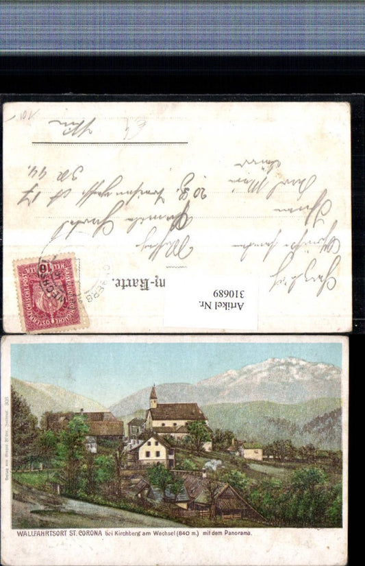 310689,St. Corona am Wechsel Kirche Bergkulisse