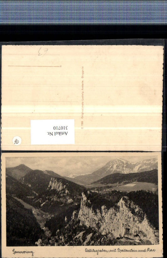 310710,Semmering Adlitzgraben m. Breitenstein u. Rax Bergkulisse