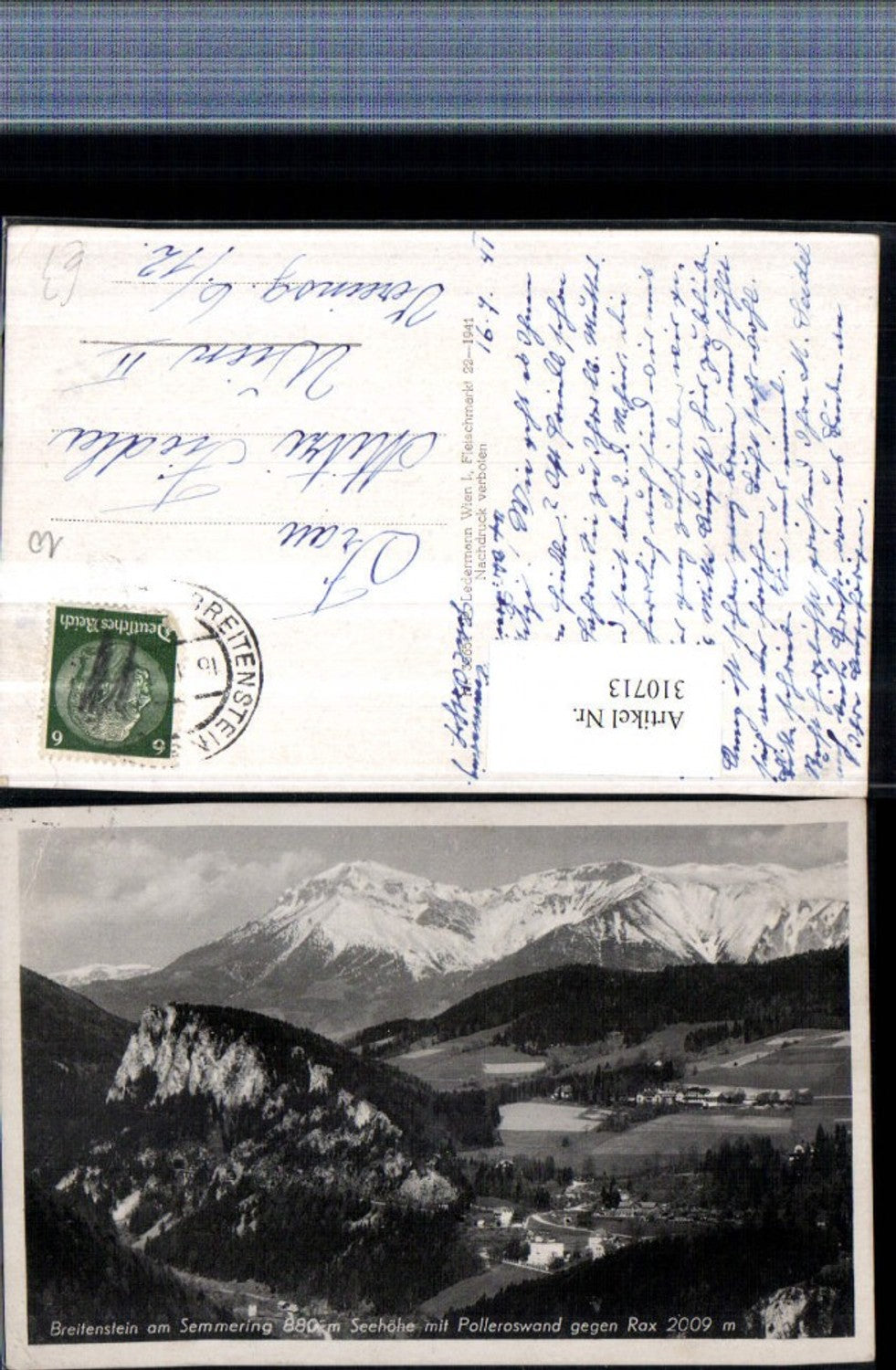 310713,Breitenstein am Semmering m. Polleroswand geg. Rax Bergkulisse