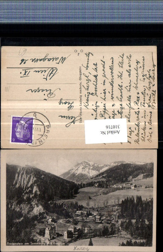310716,Breitenstein am Semmering m. Raxalpe Bergkulisse