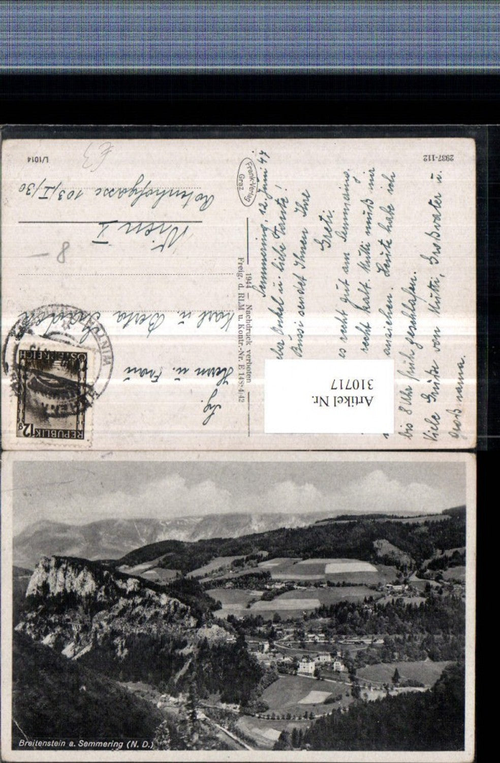 310717,Breitenstein am Semmering Totale Bergkulisse
