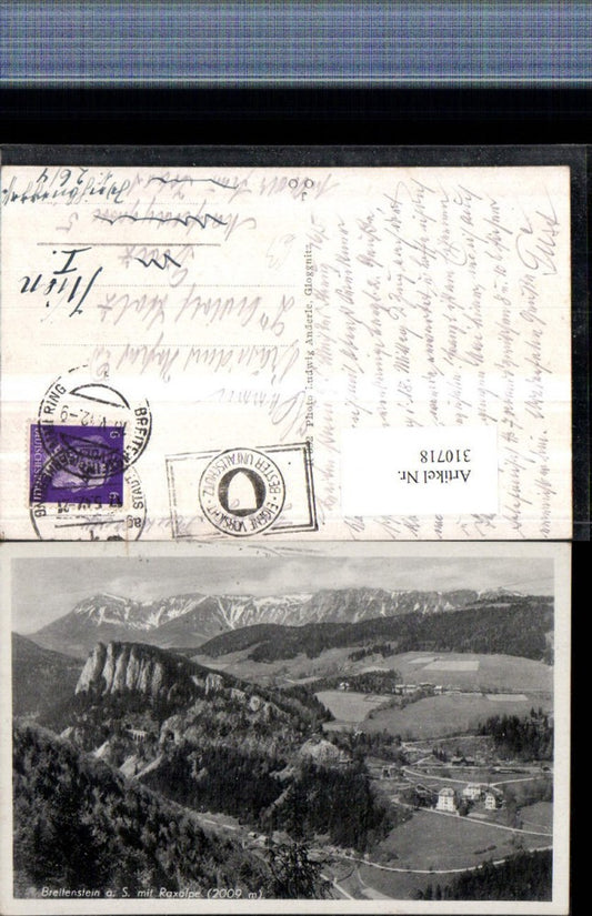 310718,Breitenstein am Semmering m. Raxalpe Bergkulisse