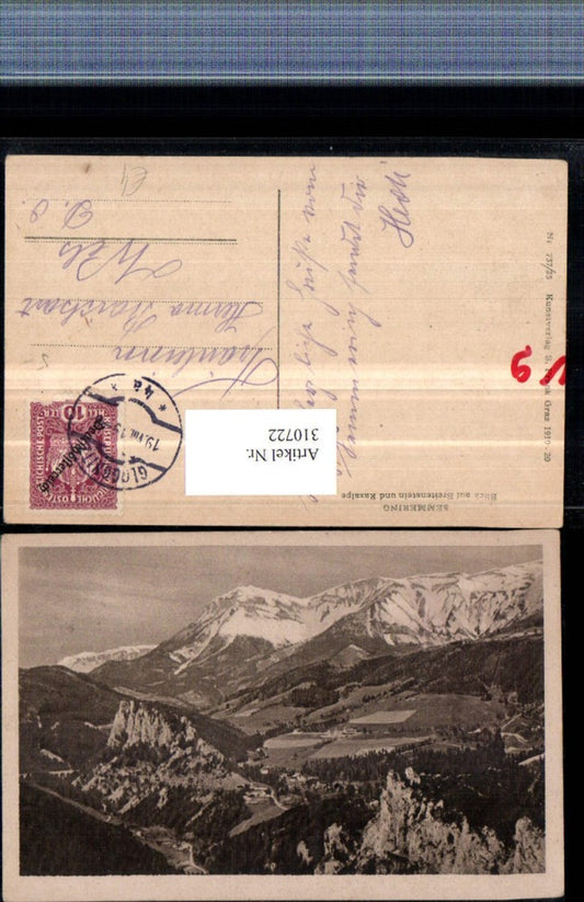 310722,Semmering Blick auf Breitenstein Totale geg. Raxalpe Bergkulisse