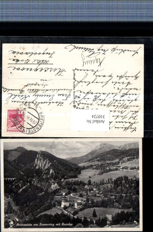 310724,Breitenstein am Semmering Totale m. Raxalpe Bergkulisse