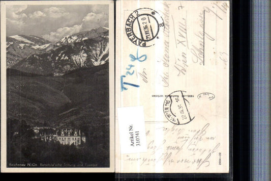 310741,Reichenau an d. Rax Rothschild'sche Stiftung geg. Raxalpe Bergkulisse