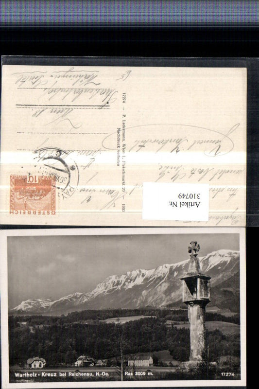 310749,Wartholz-Kreuz Bildstock b. Reichenau an d. Rax Bergkulisse