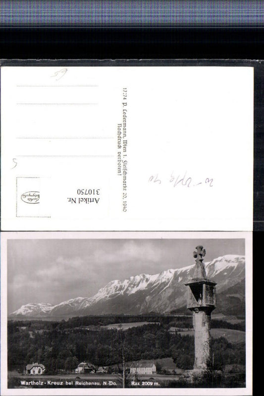 310750,Wartholz-Kreuz Bildstock b. Reichenau an d. Rax Bergkulisse