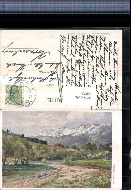 310754,Künstler AK Hugo Darnaut Reichenau an d. Rax Raxalpe Bergkulisse
