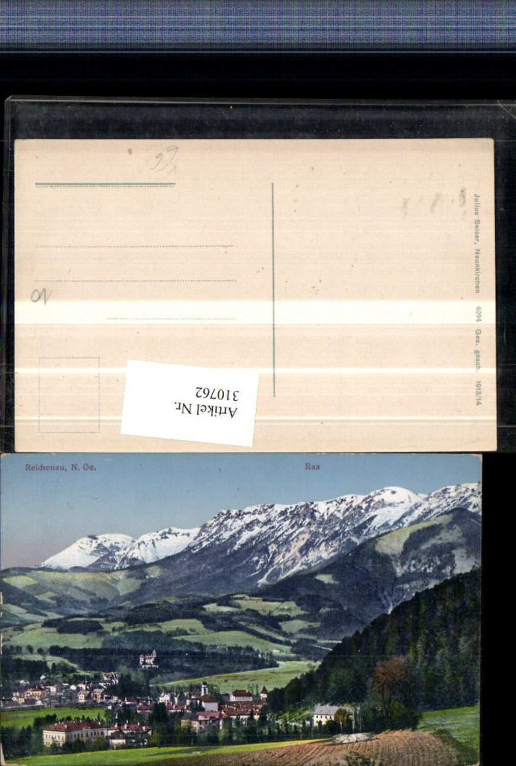 310762,Reichenau an d. Rax Teilansicht m. Rax Bergkulisse pub Julius Seiser 4094