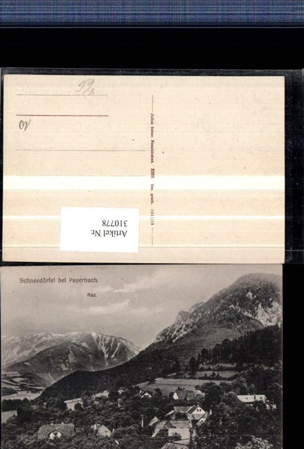 310778,Schneedörfl b. Payerbach Totale Bergkulisse pub Julius Seiser 3308
