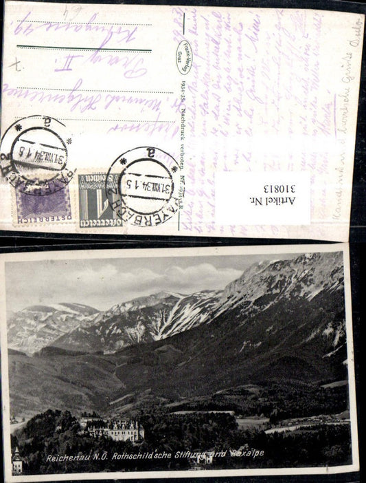 310813,Reichenau an d. Rax Rothschild'sche Stiftung m. Raxalpe Bergkulisse