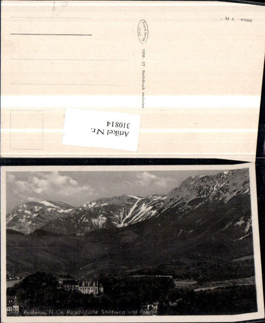 310814,Reichenau an d. Rax Rothschild'sche Stiftung m. Raxalpe Bergkulisse